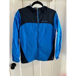 Boys Columbia windbreaker rain Jacket Youth Large 14/16 Blue FullZip Lightweight